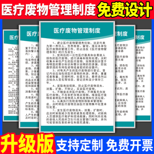 医院医疗废物管理规章制度牌上墙处理流程图步骤废弃物安全处置暂存处分类目录收集贮存运输交接定制标志标牌
