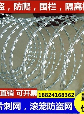 镀锌刀刺网围栏围墙防爬刺防盗刺网带刀片铁丝网不锈钢滚笼钢丝网
