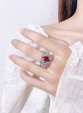 华优美首饰新款戒指饰品彩宝款欧美时尚高级百搭轻奢女式款
