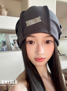 ZHIWU~日系慵懒感~秋冬时髦针织帽女保暖护耳冷帽素颜套头堆堆帽