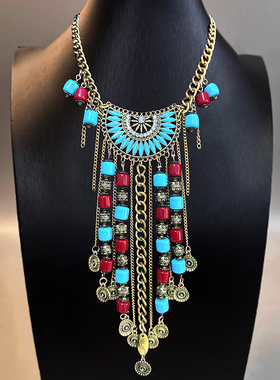 蒙古族少数民族风特色发饰项链舞蹈演出头饰艺考额头链子饰品礼物