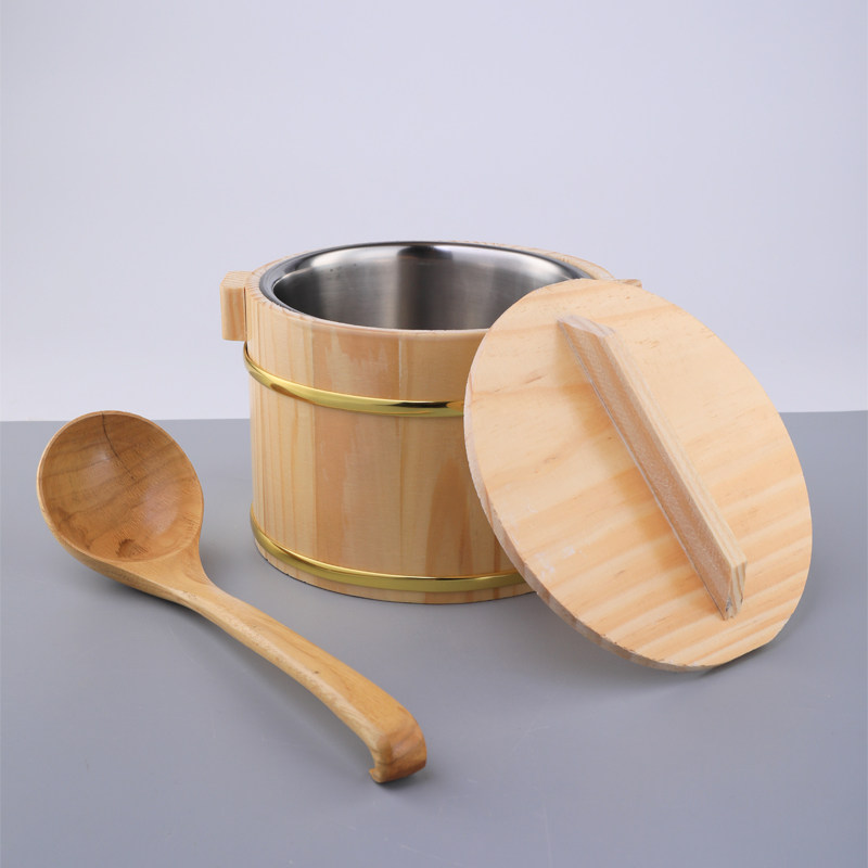 蒙古酸奶桶民族元素敖包祀用品奶食桶舀奶勺套装草原文化木桶