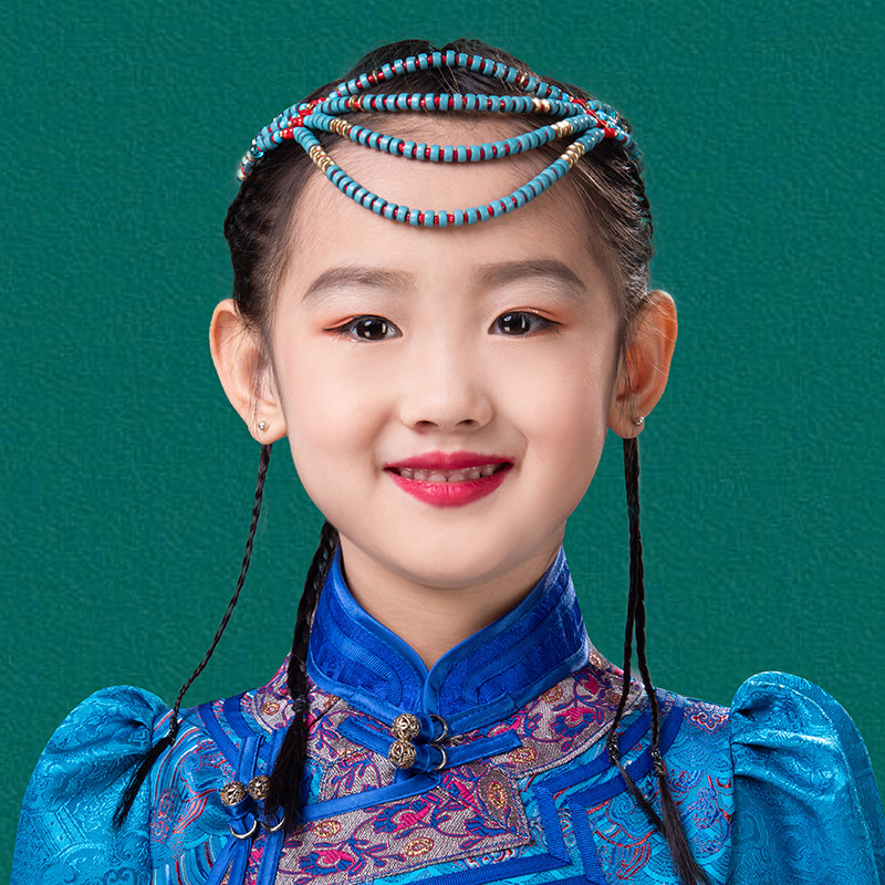 蒙古族头饰儿童女孩子流苏发带饰品少数民族风异域风情额头链子