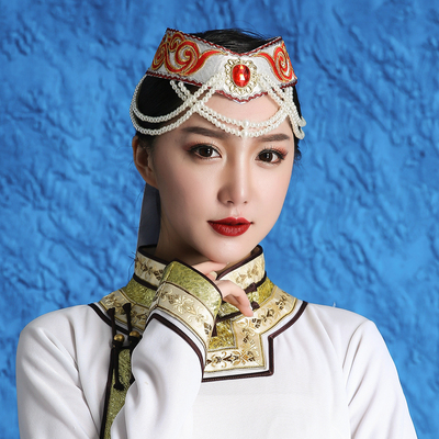 蒙勒图刺绣工艺顶碗舞蒙古帽子