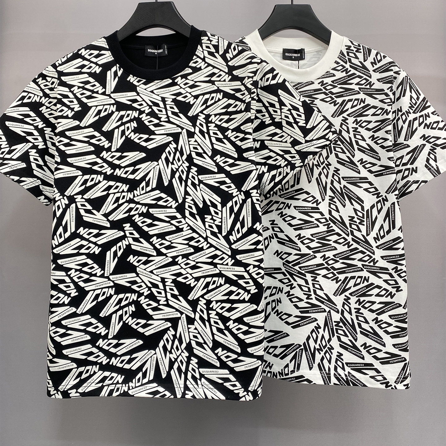 男士短袖T恤夏季宽松版创意满幅ICON印花时尚潮流纯棉上衣T-shirt图片
