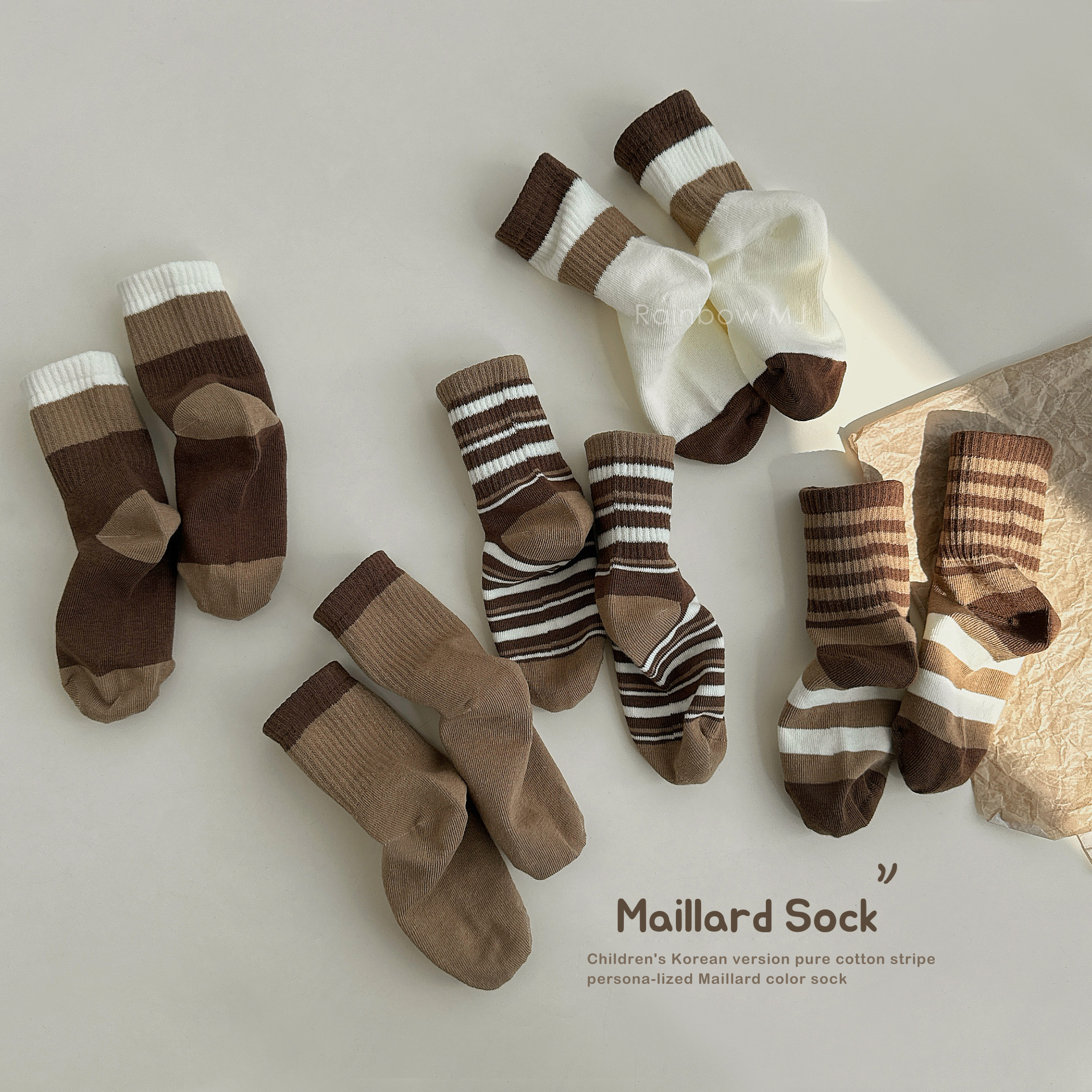 美拉德色系中筒袜无骨潮袜韩版