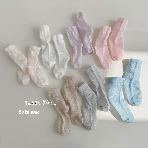 韩版夏季卡丝网眼女童超薄弹力