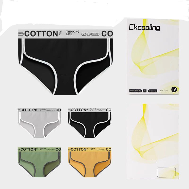 新款女士内裤女纯棉抗菌100%全棉裆无痕运动少女生中腰三角短裤头