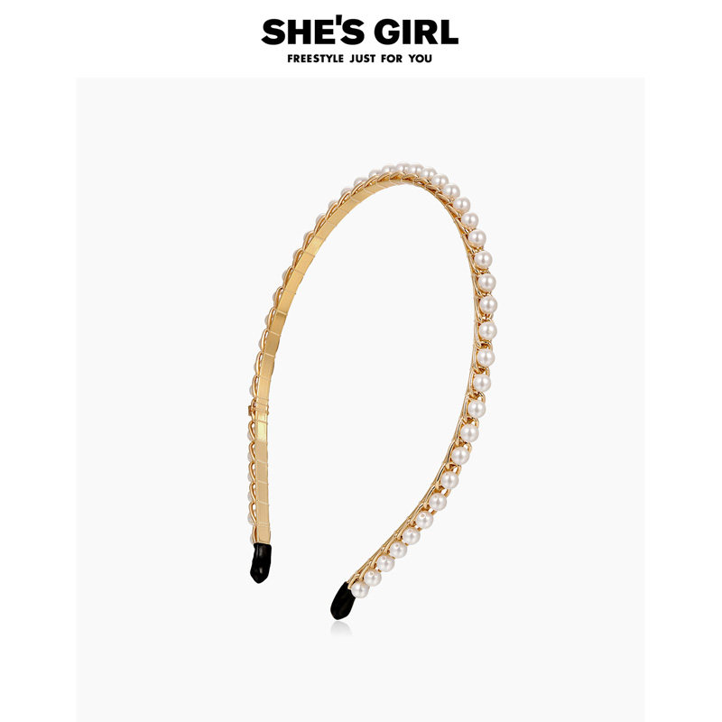 shesgirl茜子巴洛克风复古仿珍珠发箍高级感优雅气质头箍发卡