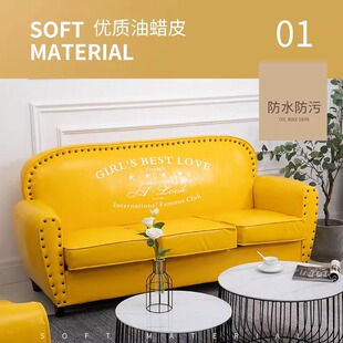 复古小户型沙发单人双人三人店铺服装店咖啡厅酒吧工业风美式欧式