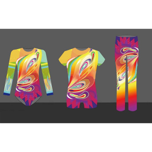 定制健美操套装竞技服啦啦操比赛服彩色印花运动服演出服