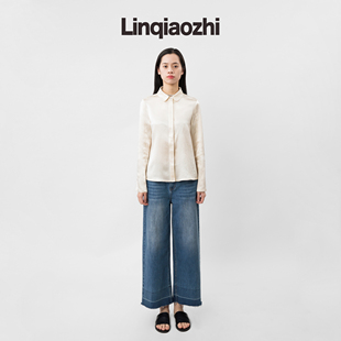 真丝质感醋酸衬衫 林乔芝小众设计2023年新款 个性 时尚 洋气上衣 春装