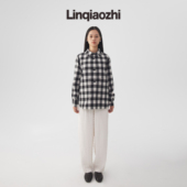 秋冬新款 清仓微瑕 品牌羊毛格子外套套头女士 断码