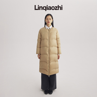 过膝加厚外套 95%白鹅绒 林乔芝新品 小众设计保暖羽绒服女冬季