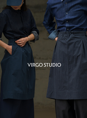 Virgo Studio半身围裙 面包店餐饮厨房咖啡店园艺设计师 定制logo