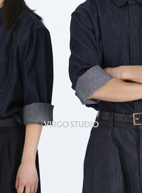 Virgo Studio长袖工作服男女同款衬衣工装店服 牛仔衬衫 定制logo