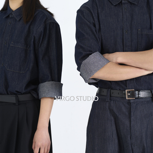 Virgo Studio长袖工作服男女同款衬衣工装店服 牛仔衬衫 定制logo