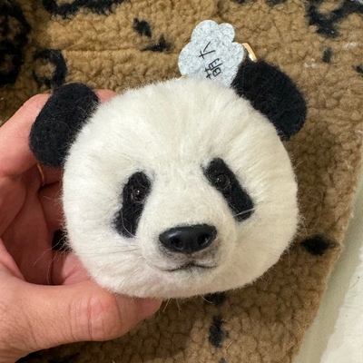 御姐羊毛毡定制仿真宠物纪念品动物玩偶挂件钥匙扣大熊猫diy成品