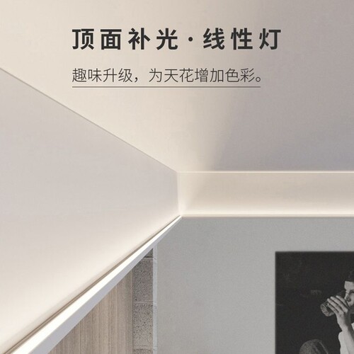双眼皮吊顶无主灯LED线性灯带