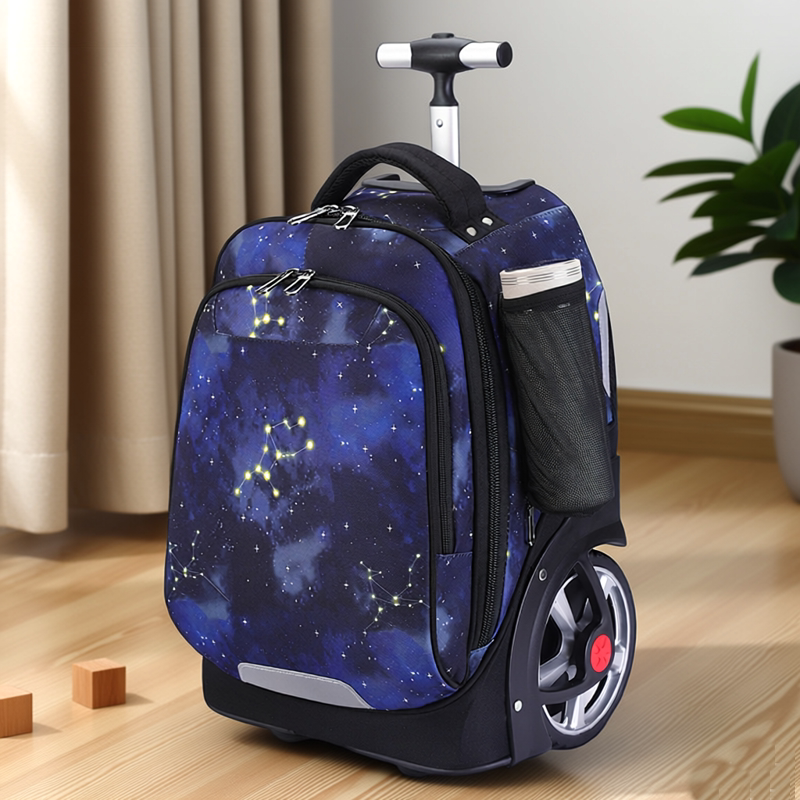 拉杆书包中学生大容量大轮子可爬楼梯小学生男女孩行李箱防水静音