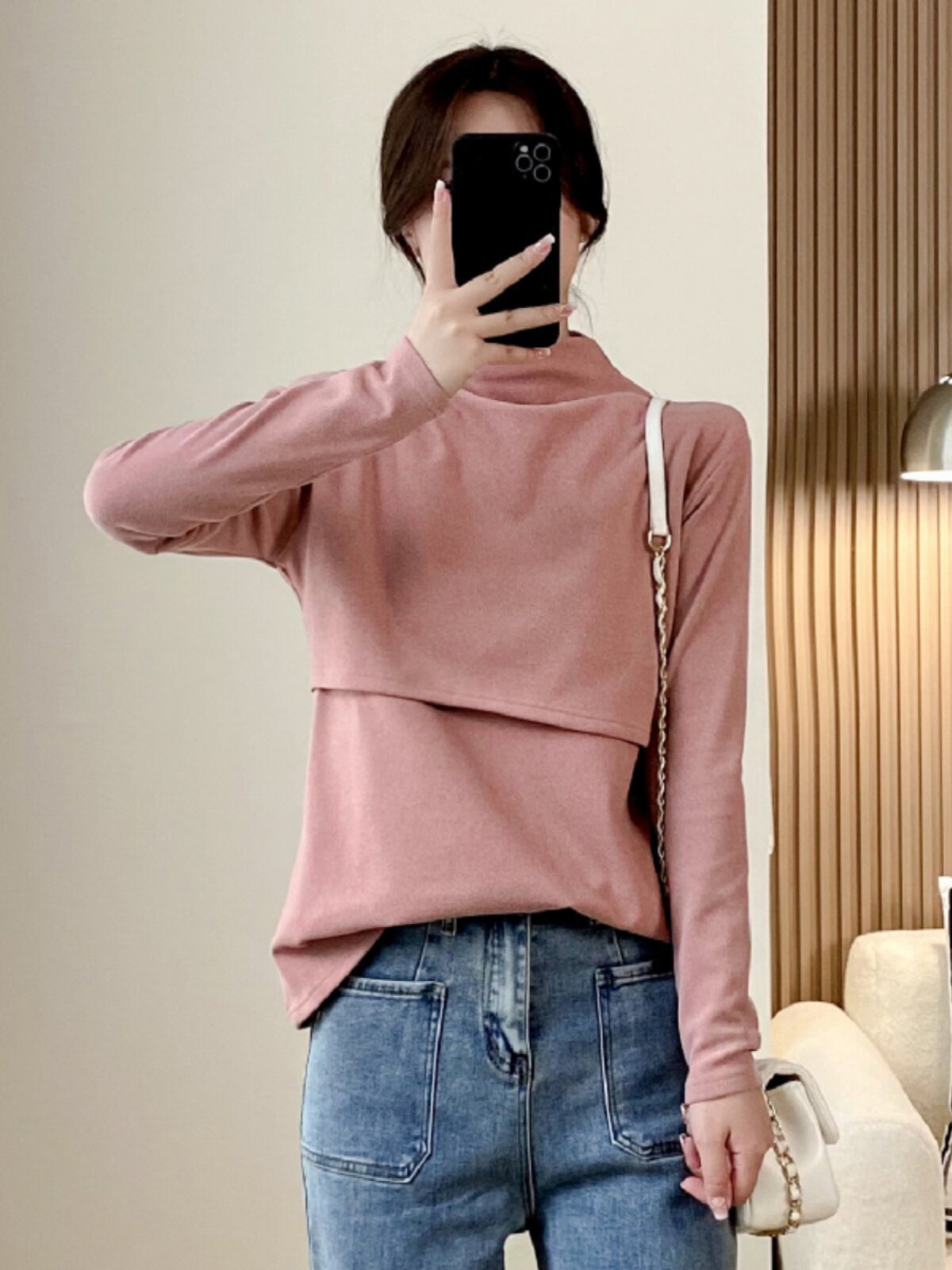 임산부수유 상의 외출복 하의 셔츠 겨울용 독일벨벳 이너웨어 가을겨울옷 하프터틀넥 수유복