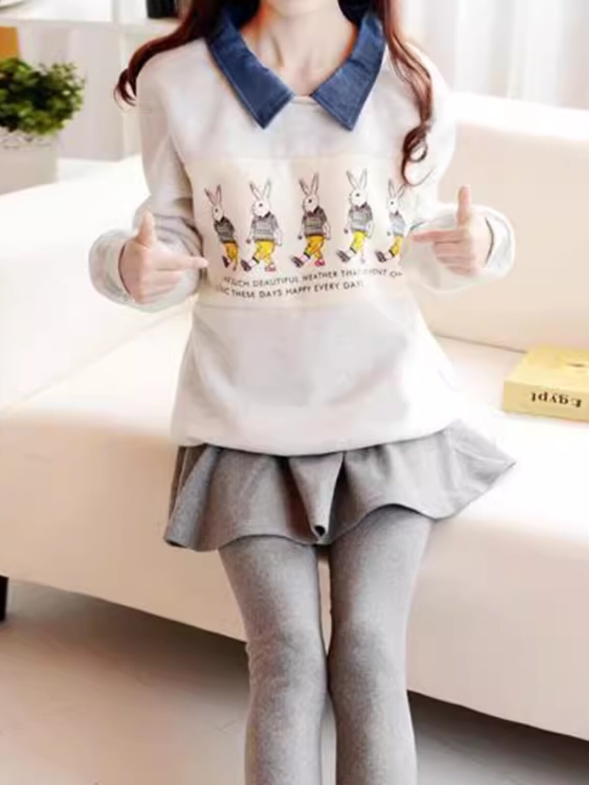 폴로 칼라 수유 운동복 봄 가을 나들이 순면 긴팔 수유복 탑 루즈 캐주얼 코튼 스타일