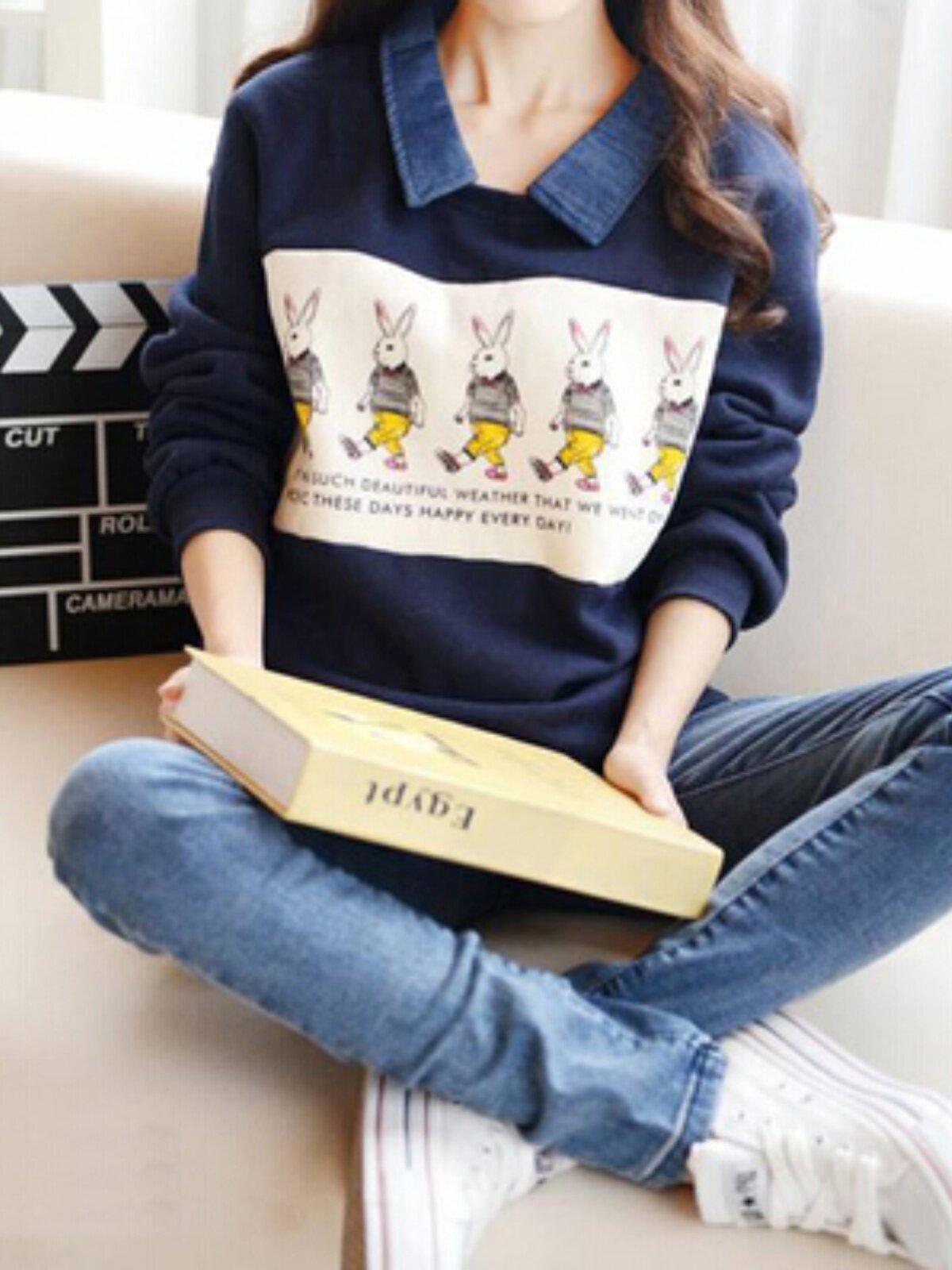 폴로 칼라 수유 운동복 봄 가을 나들이 순면 긴팔 수유복 탑 루즈 캐주얼 코튼 스타일