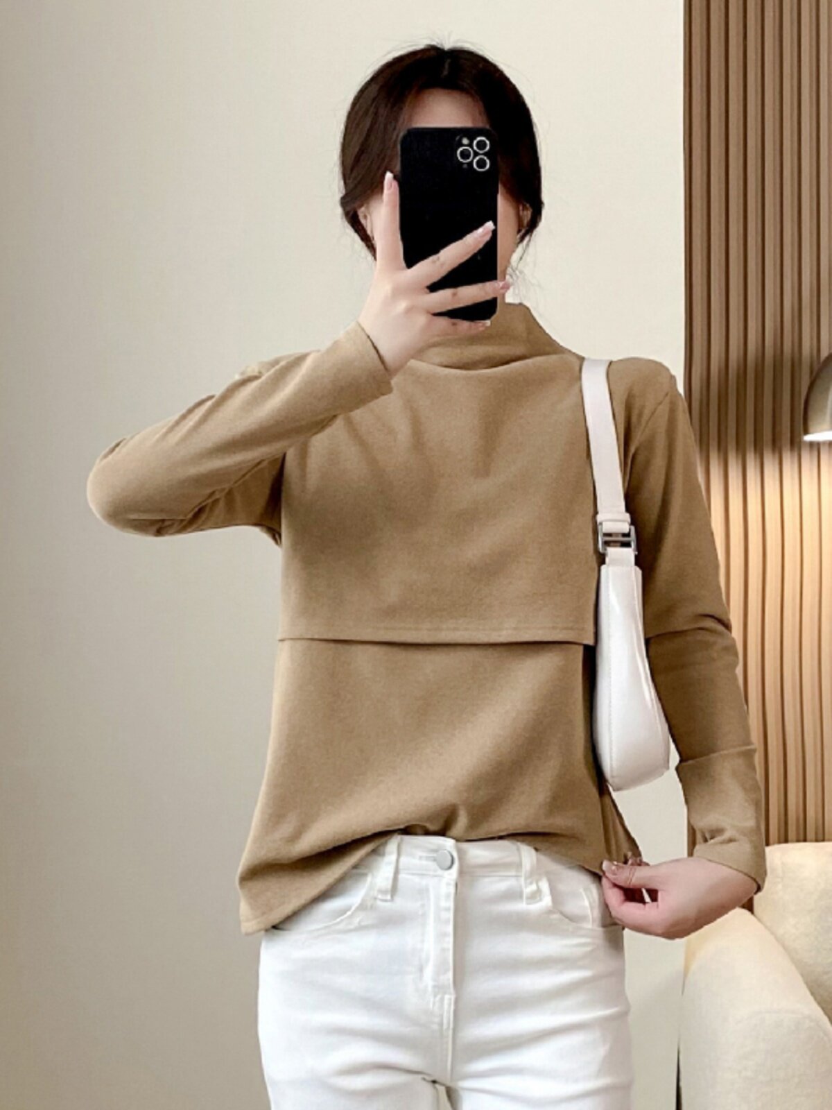 임산부수유 상의 외출복 하의 셔츠 겨울용 독일벨벳 이너웨어 가을겨울옷 하프터틀넥 수유복