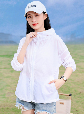 防晒衣女款日系新款防紫外线夏季连帽防晒服透气轻薄女士反光外套