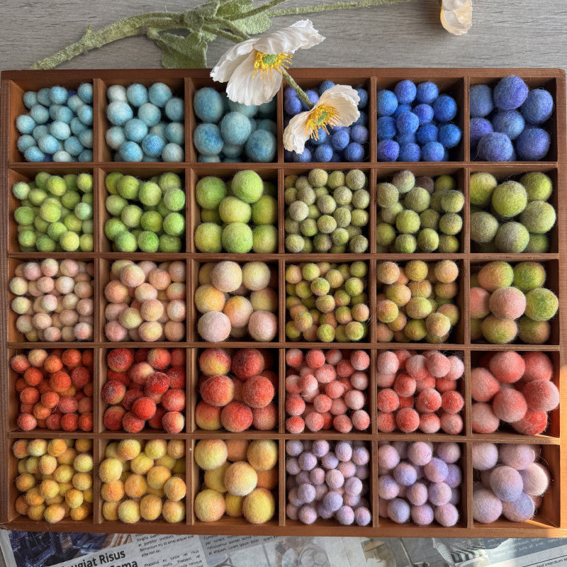 进口彩色渐变染色多色手工实心纯羊毛球 毛毡圆球多尺寸材料配件,饰品/流行首饰/时尚饰品新,其他DIY饰品配件,淘宝优惠券,粉丝福利购,淘宝优惠卷