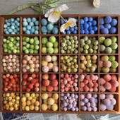 进口彩色渐变染色多色手工实心纯羊毛球 毛毡圆球多尺寸材料配件