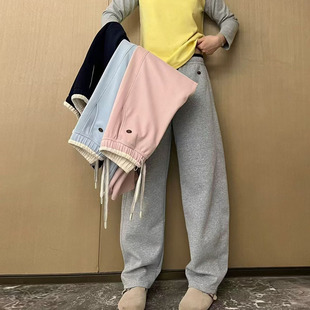 阔腿裤 小个子窄版 秋季 休闲裤 子潮 直筒裤 显瘦香蕉运动裤 女2025新款