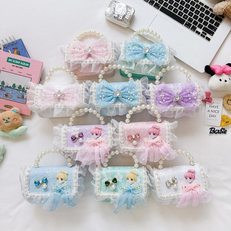 新款爱莎儿童包女童斜挎包卡通时尚艾莎公主洋气女孩蝴蝶结手提包