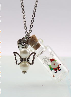 创意软木塞玻璃瓶许愿瓶项链