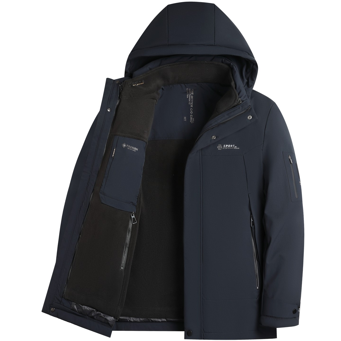 白鸭绒中年爸爸羽绒服中老年人男士冬季外套爷爷冬款商务休闲冬装