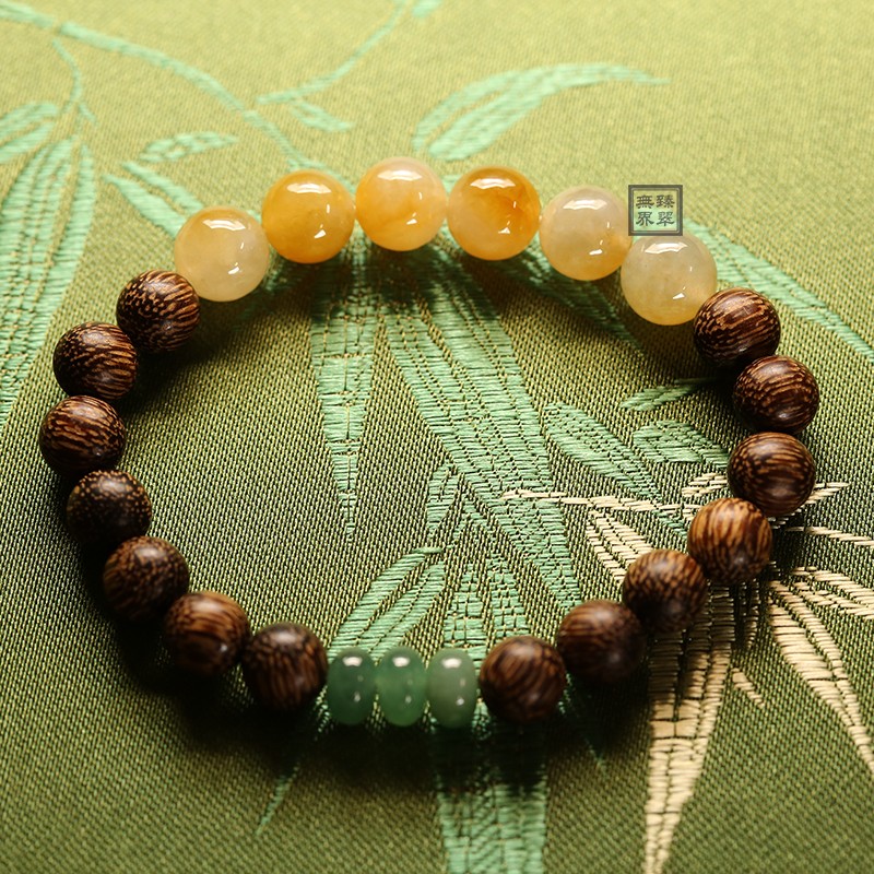 冰种珠子阳绿胶感黄翡紫翡