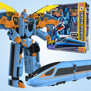 正版列车超人单体复兴号寒星高铁儿童变形机器人玩具男孩金刚火车