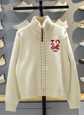 李宁马上有钱开衫毛衣2026春季新年款男女宽松针织编织衫AMBW201