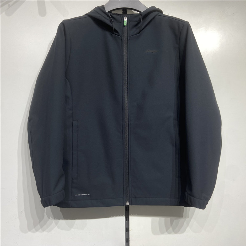 李宁加绒保暖防泼水运动风衣外套