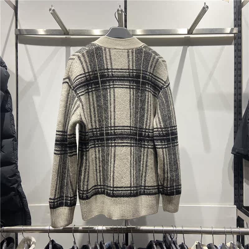 LI NING 2023 봄 토끼 XIAO ZHAN 같은 스타일 RI JIN DOU 골드 스웨터 남성 자켓 카디건 니트 스웨터 AMBT003