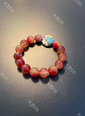新中式串珠手链珐琅彩红色珠珠弹力手串