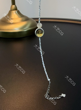 黄水晶手链925纯银细碎银子百搭小众配饰叠戴