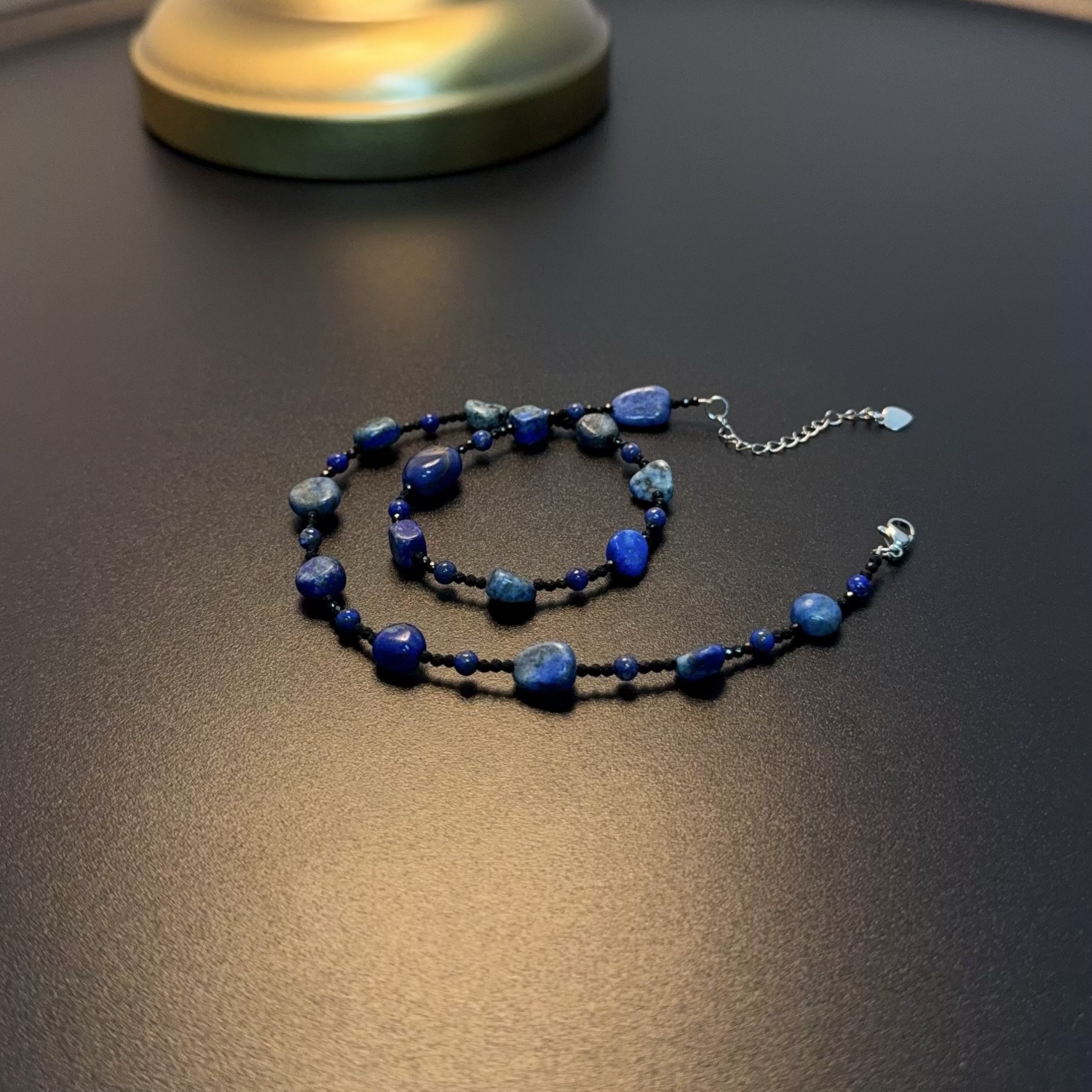 百搭青金石项链蓝色珠串