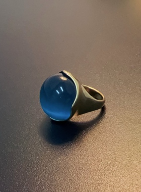 猫眼彩色复古戒指复古