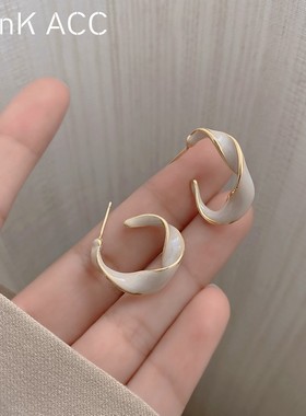 c形耳环2021年新款潮高级感轻奢韩国网红气质耳钉女小众