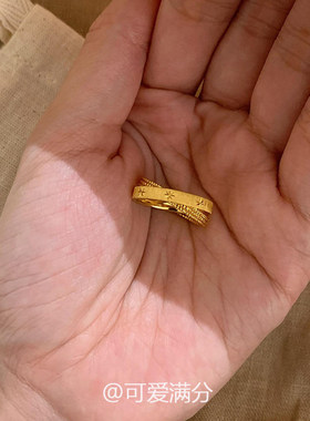 超闪！水星记小双环戒指女洗澡不掉色食指戒vintager中古小众指环