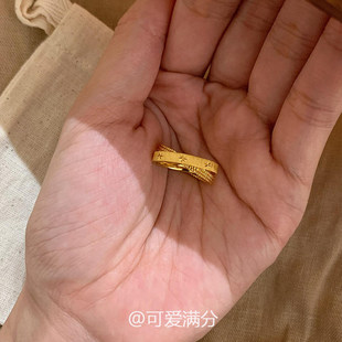 超闪！水星记小双环戒指女洗澡不掉色食指戒vintager中古小众指环