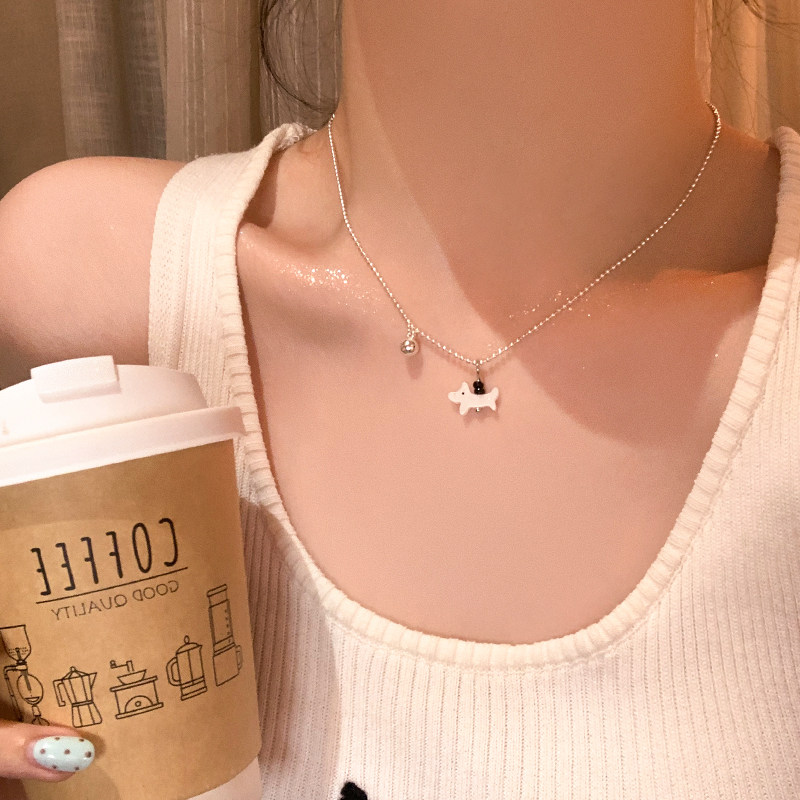 韩系可爱腊肠狗贝壳吊坠项链耳环甜美百搭锁骨链小众设计耳饰配饰,饰品/流行首饰/时尚饰品新,项链,淘宝优惠券,粉丝福利购,淘宝优惠卷