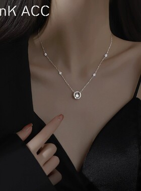 时尚轻奢风微镶锆石项链女ins2024新款爆款小众设计高级感锁骨链