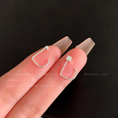 银色豆豆耳钩女日常百搭养耳洞小巧耳环2025新款 爆款 睡觉免摘耳饰